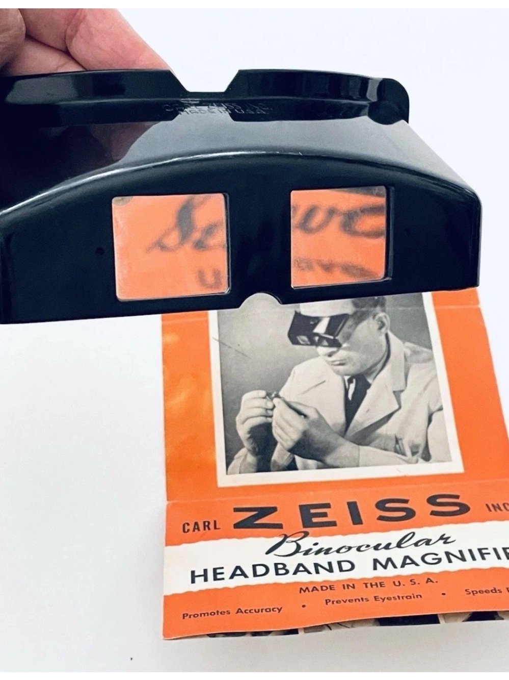 Carl Zeiss Headband Magnifying Glass Lens  Vintage Binocular USA Jeweler Loupe
